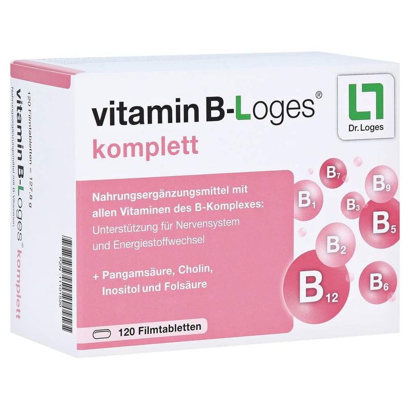 vitamin B-Loges® complete - 120 film-coated tablets - dietary supplement with all vitamins of the B complex 120 pieces (pack of 1) - NewNest Australia