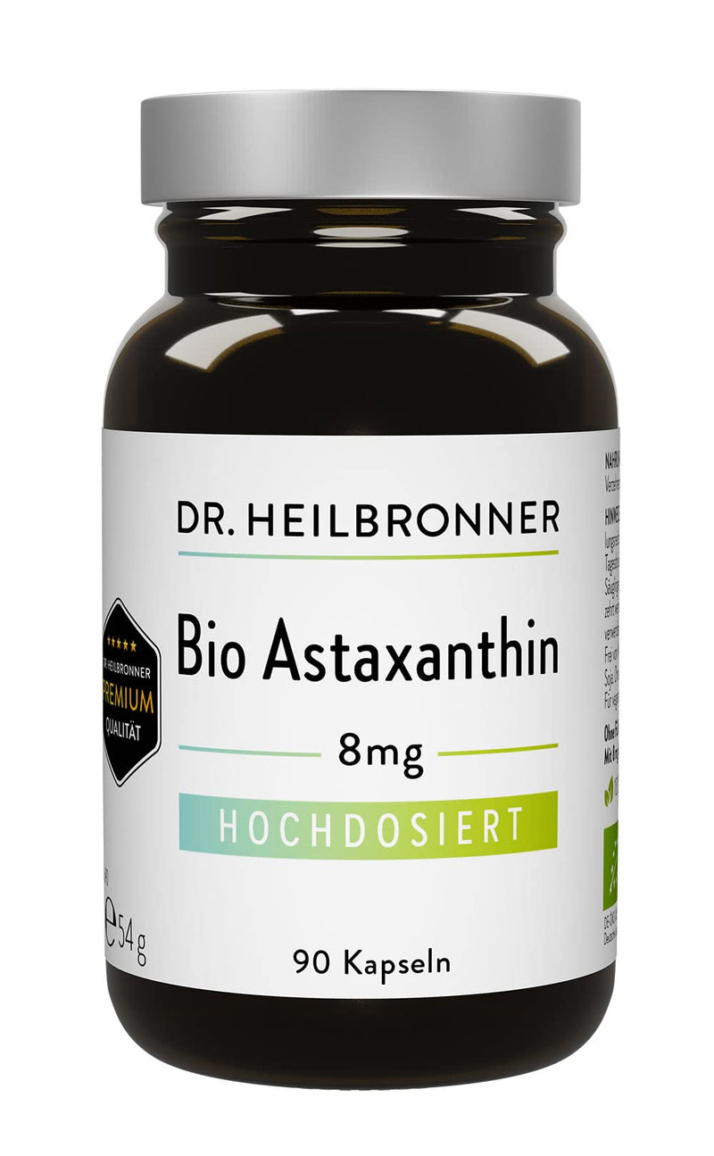 Dr. Heilbronner Organic Astaxanthin 8Mg Capsules High Dose In Glass Bottle I Antioxidants From The Vital Algae Haematococcus Pluvialis I Supplements Carotenoid Capsules Vegan Gluten Free & Lactose - NewNest Australia