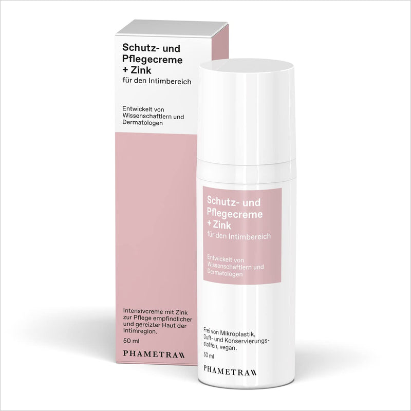 Phametra Protective And Care Cream + Zinc For The External Intimate Area, Intimate Care With Zinc For The Care Of Sensitive And Irritated Intimate Skin, Fragrance-Free, Vegan, No Microplastics, 50 Ml - NewNest Australia