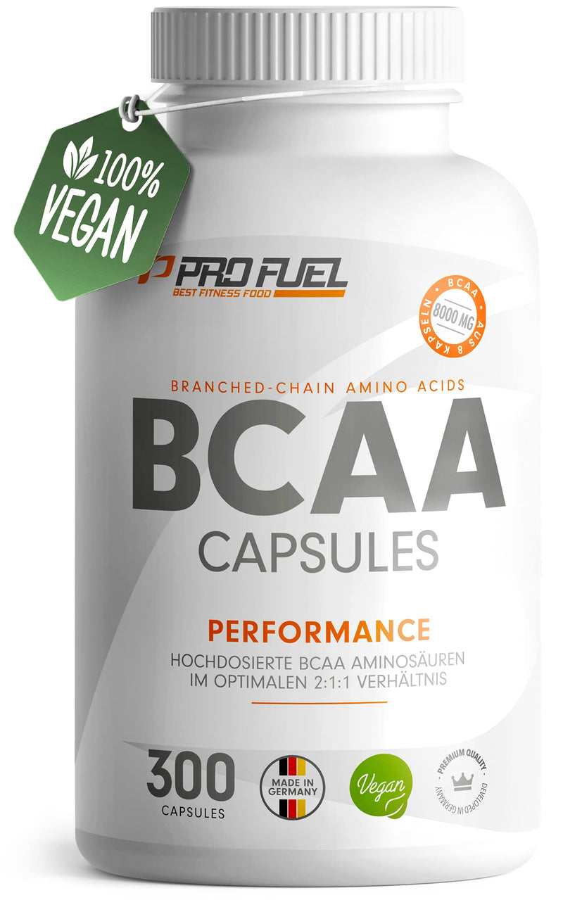 Bcaa Capsules 300 X Vegan - High Dose With 8000 Mg Bcaa In Optimal 2:1:1 Ratio - Giga Caps With 1000 Mg Bcaa - Essential Amino Acids Leucine, Isoleucine & Valine - Made In Germany - NewNest Australia