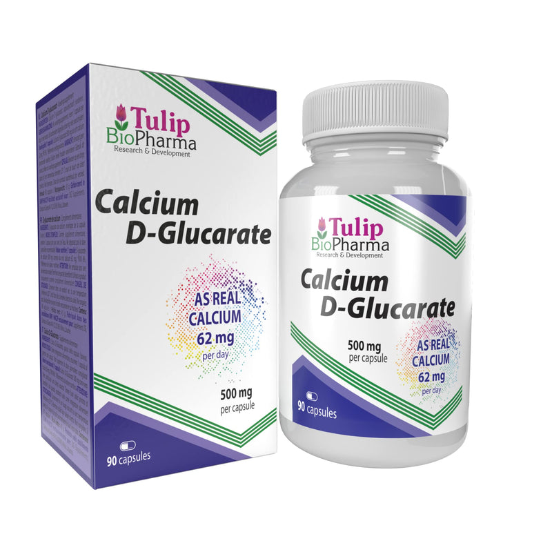 Tulip BioPharma Calcium D-Glucarate 500mg 90 capsules, laboratory tested | High strength | Without fillers or bulkers | Gluten, GMO free - NewNest Australia