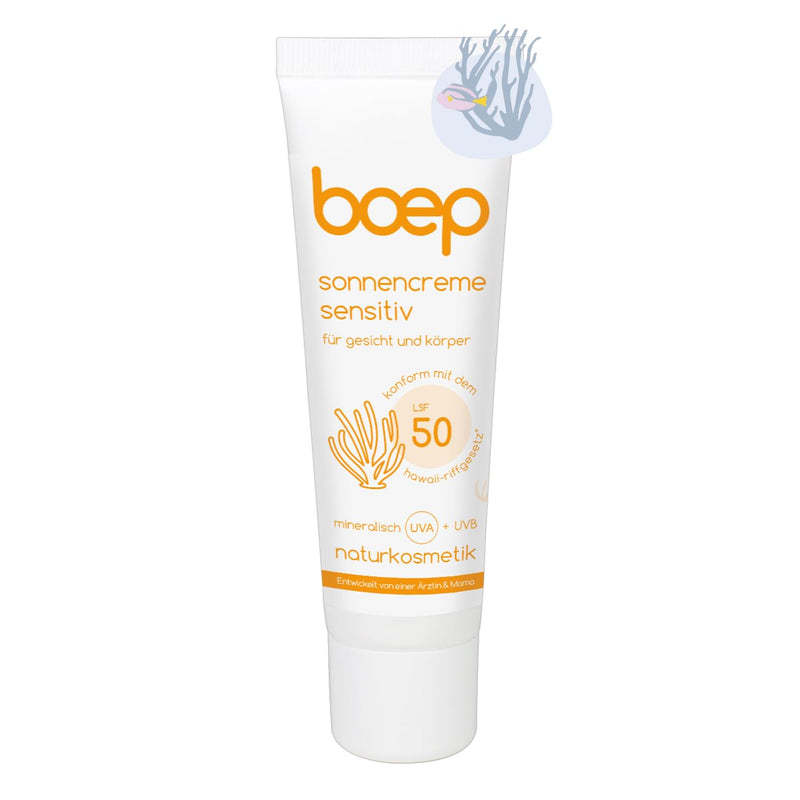 boep Sunscreen Sensitive SPF50 | For face & body | Sun protection for babies, children & adults | Mineral sunscreen for beach or ski winter holidays | Vegan natural cosmetics (50ml) - NewNest Australia