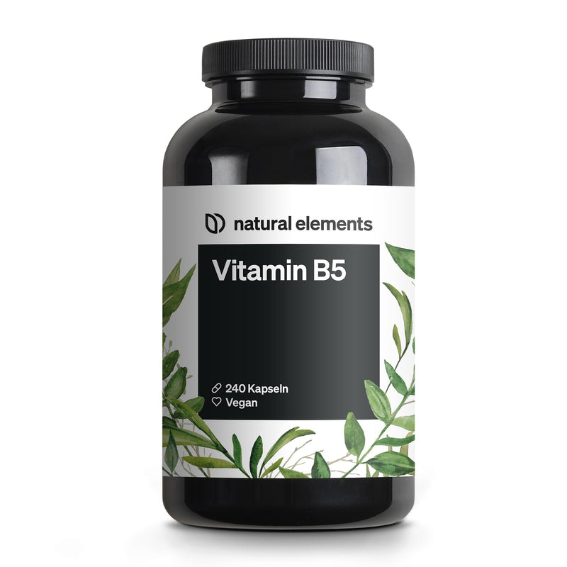 Vitamin B5 - 240 capsules - high dose 500 mg pantothenic acid - vegan - produced in Germany & laboratory tested - NewNest Australia