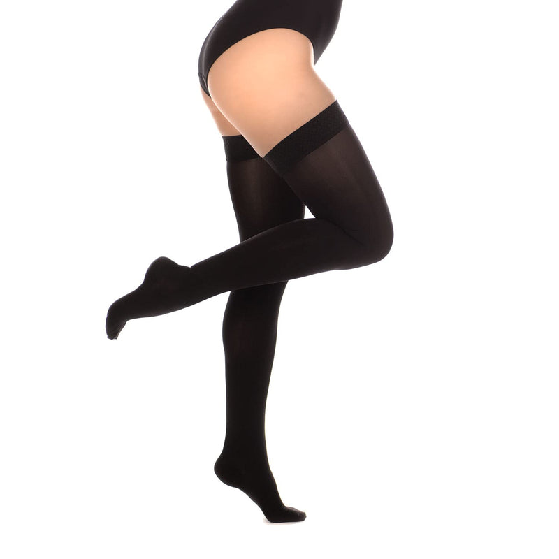 RIEMTEX PREMIUM compression stockings class 2 CCL2 23-32 mmHg with closed toe thigh stockings women men black size 3 - NewNest Australia