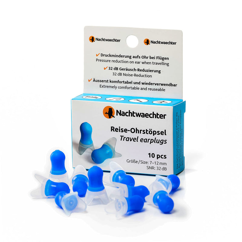 Nachtwaechter Travel Ear Plugs For Sleeping Pack Of 10 - 32Db Silicone Ear Plugs For Peaceful Sleep When Traveling - Plane Ear Plugs For Better Pressure Balance - NewNest Australia