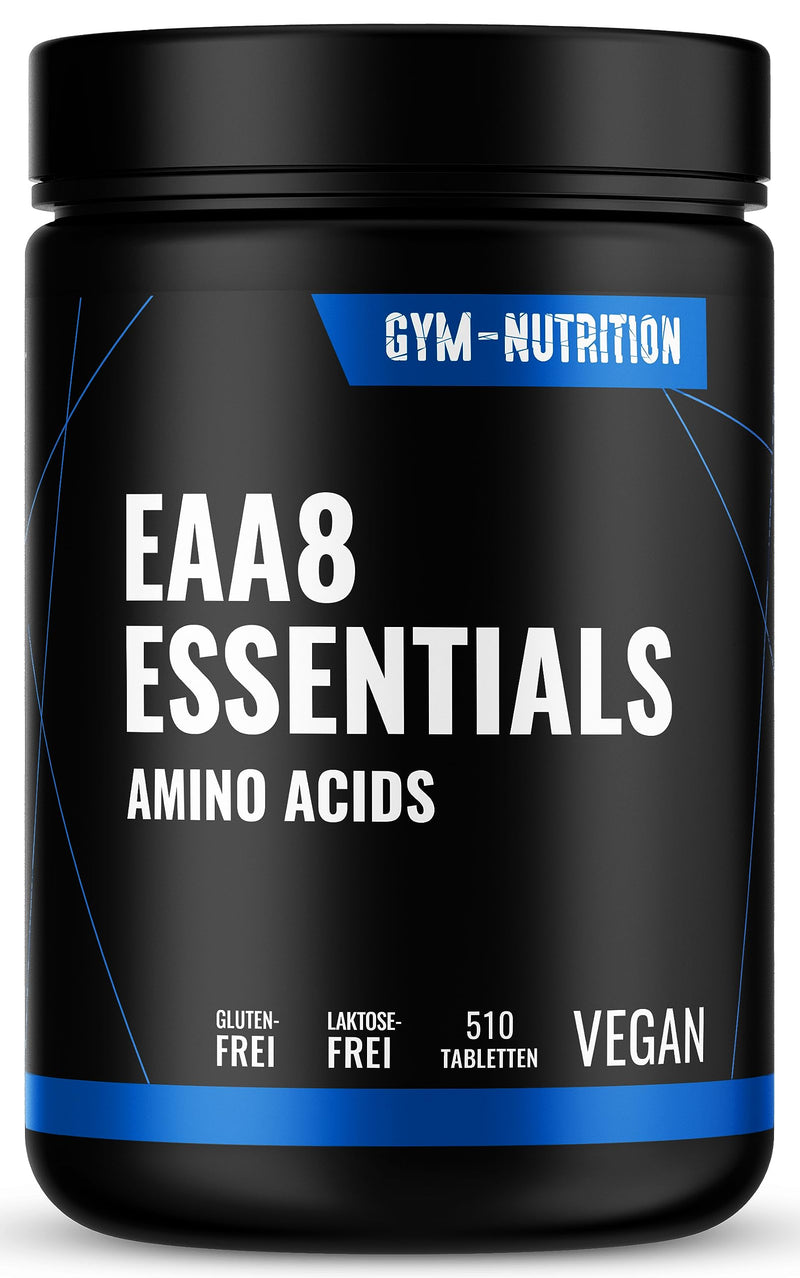 Multi Amino EAA Pattern 510 EAA tablets with 1036 mg each - All 8 essential amino acids EAAs - Vegan - Human Code - bottled in Germany - No additives - NewNest Australia