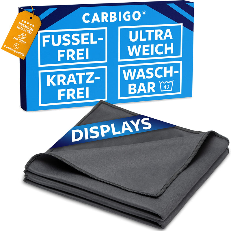 Carbigo® 210 GSM professional microfiber cloth - streak-free cleaning, glasses, screens - lint-free & soft microfiber cloth - innovative polishing cloth display 30x30cm (2x) 2 - NewNest Australia
