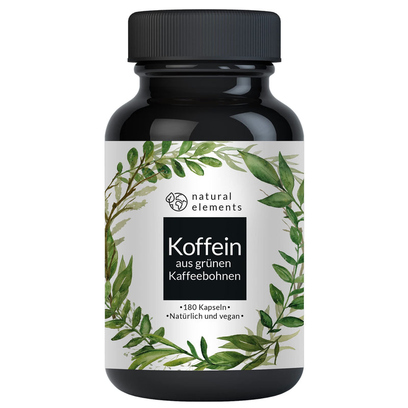Caffeine Capsules - With 200 Mg Natural Caffeine - 180 Capsules Instead Of Caffeine Tablets - Vegan, Natural, High Dose, Laboratory Tested And Produced In Germany - NewNest Australia
