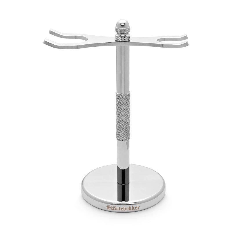 Störtebekker® Premium shaving stand made of stainless steel in silver - suitable for safety razors and shaving brushes - high-quality accessories for your bathroom - non-slip base - gift idea for men - NewNest Australia