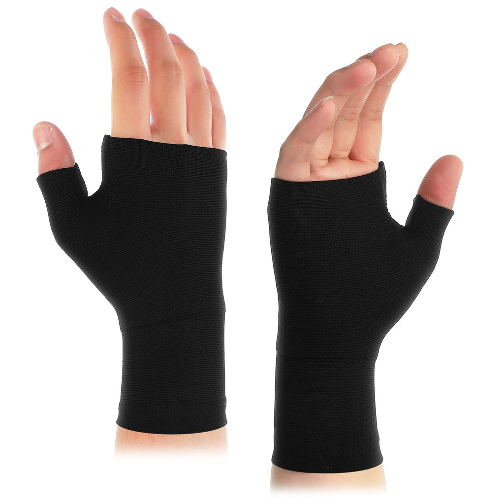 Geyoga Pack of 2 Compression Support Thumb Splint Breathable Thumb Support Elastic Bandage Thumb Supports for Women Men Sports M (Black) Black - NewNest Australia