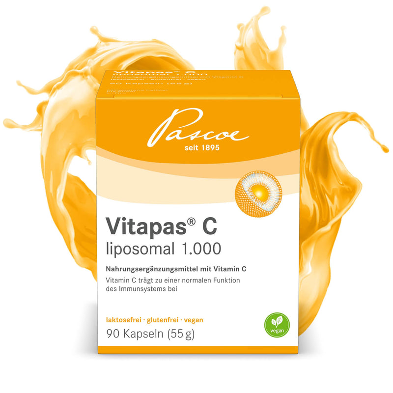 Vitapas C liposomal 1,000: dietary supplement, with vitamin C - lactose-free, gluten-free, vegan - 90 capsules - NewNest Australia