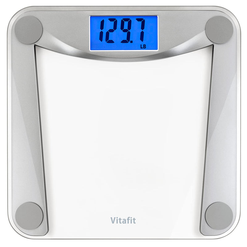 Vitafit Digital Bathroom Scales, Commitment In High Precision Technology For Body Scales Over 20 Years, Weight Scales With Extra Large Lcd Display, 180 Kg, Clear Glass - NewNest Australia
