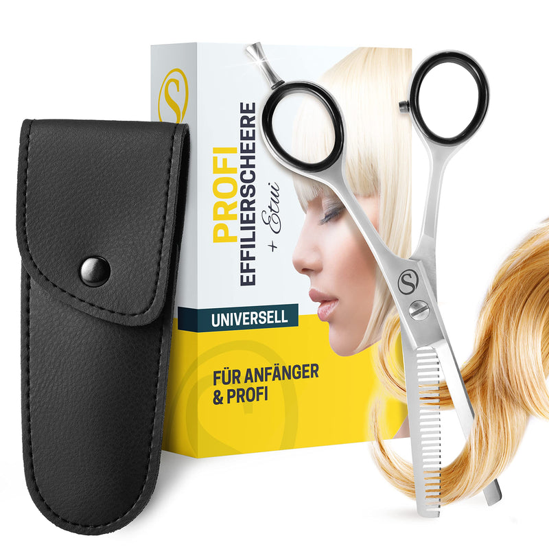 SCHMIEDWERK hair scissors | Hairdressing scissors - sharp & precise cut | Perfect haircut for women & men | Professional hair cutting scissors with case (thinning scissors, silver) thinning scissors - NewNest Australia