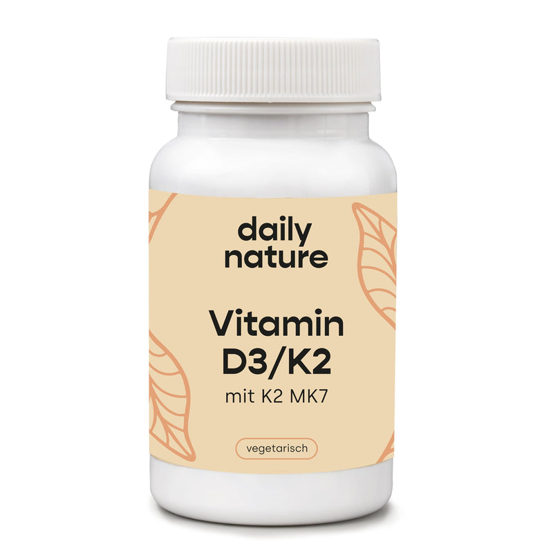 dailynature Vitamin D3 + K2 | 180 tablets each with 5,000 IU D3 in high doses + 100 µg K2 | Dietary supplement - vegetarian, without unwanted additives, gluten-free & lactose-free | laboratory tested - NewNest Australia