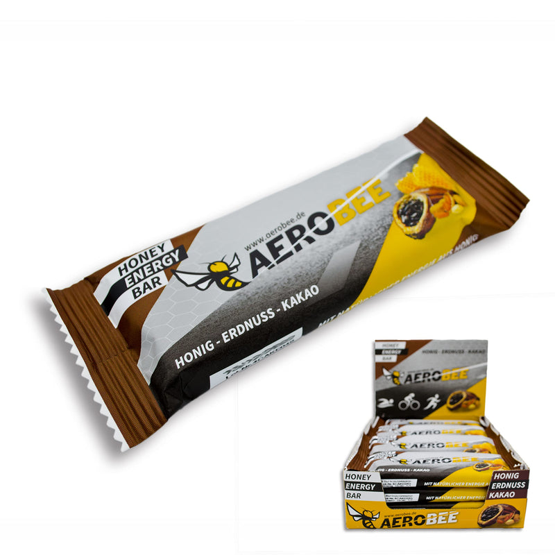 Aerobee Energy Bar - Peanut & Cocoa 12 X 50 G - 100% Natural Energy Bar Made Of Honey - Energy Bar Running, Road Bike Food, Triathlon Bar - Unique In Flavor (Peanut & Cocoa) - NewNest Australia
