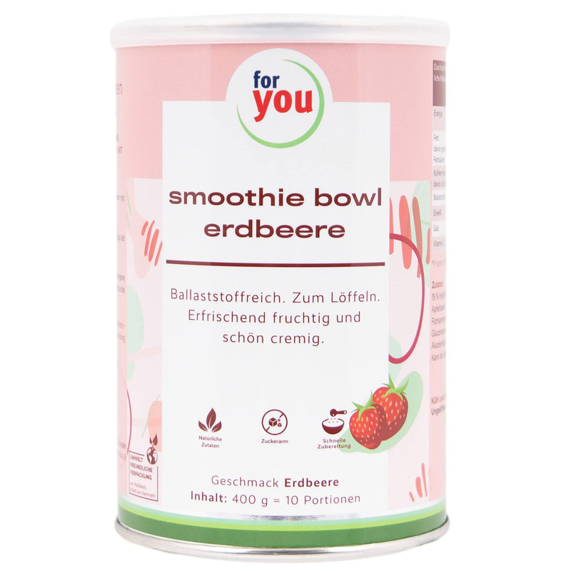 Smoothie bowl strawberry 400g | Fiber-rich smoothie bowl for spooning with linseed, apple fiber, psyllium seeds, chia seeds, quinoa, coconut flour & acacia fiber & more Vegan & 100% Natural - NewNest Australia