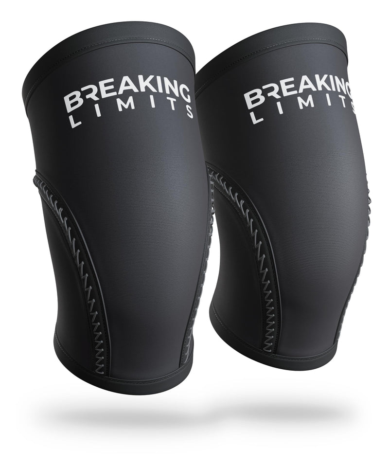 Breaking Limits Knee Braces - Knee Support, Knee Support For Strength Sports, Gym - Breathable Compression Bandage For Knee Pain / Joint Pain Made Of 7 Mm Neoprene - 6 Sizes, Black/White (L) - NewNest Australia