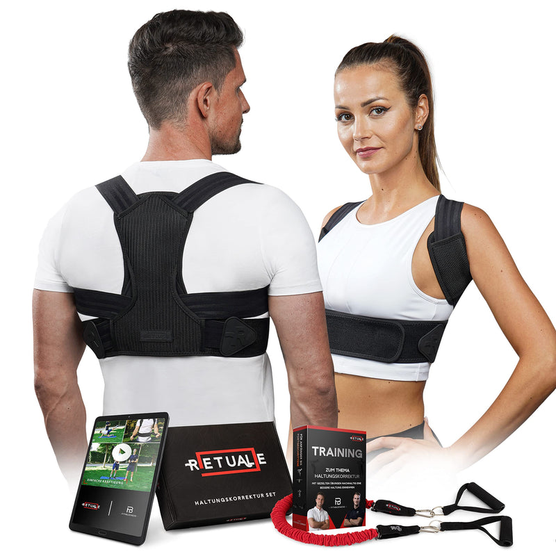 Posture Corrector For Men And Women, 3-In-1 Back Straightener And Back Support For Perfect Posture And Shoulder Pain, Adjustable Shoulder Strap With Fitness Band And Premium Video Course (M) - NewNest Australia