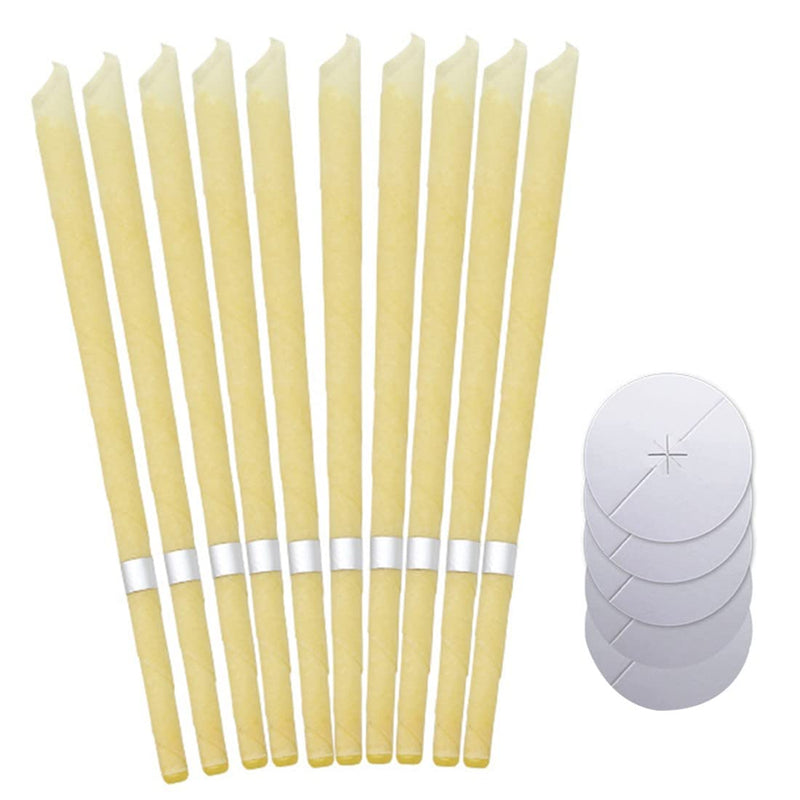 SIOPPKIK Pack of 10 Ear Candles, Ear Candles, Ear Candles, Ear Wax, Ear Candles for Cleaning, Ear Cleaner for Cleaning with 5 Protective Discs - NewNest Australia