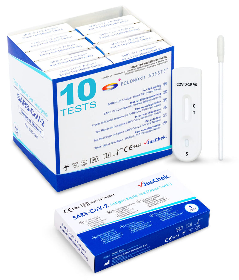 Adeste - NEW 10 x 1 Corona rapid test for home COVID 19 Antigen Rapid Test Swab self-test. Tested for all variants. Non-invasive, non-disturbing, easy. Made in October 2023 - NewNest Australia