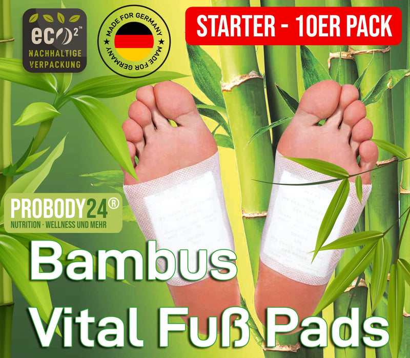 ProBody24® Bamboo Vital Foot Plasters, 100% natural ingredients, wellness foot pads 10 pieces - NewNest Australia