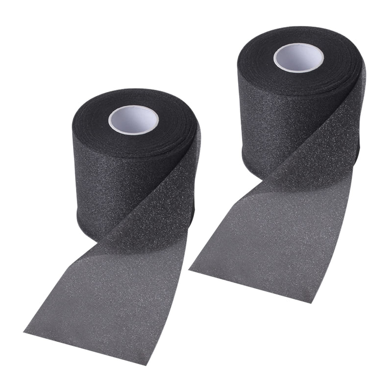 2 Rolls Sports Foam Tape, Underwrap Foam Bandage, Non-Adhesive, Hypoallergenic, 7 Cm X 27 M, Breathable Prepackaging Foam Band, Protective Elastic Bandage For Wrist, Ankle, Knee, Leg (Black) - NewNest Australia