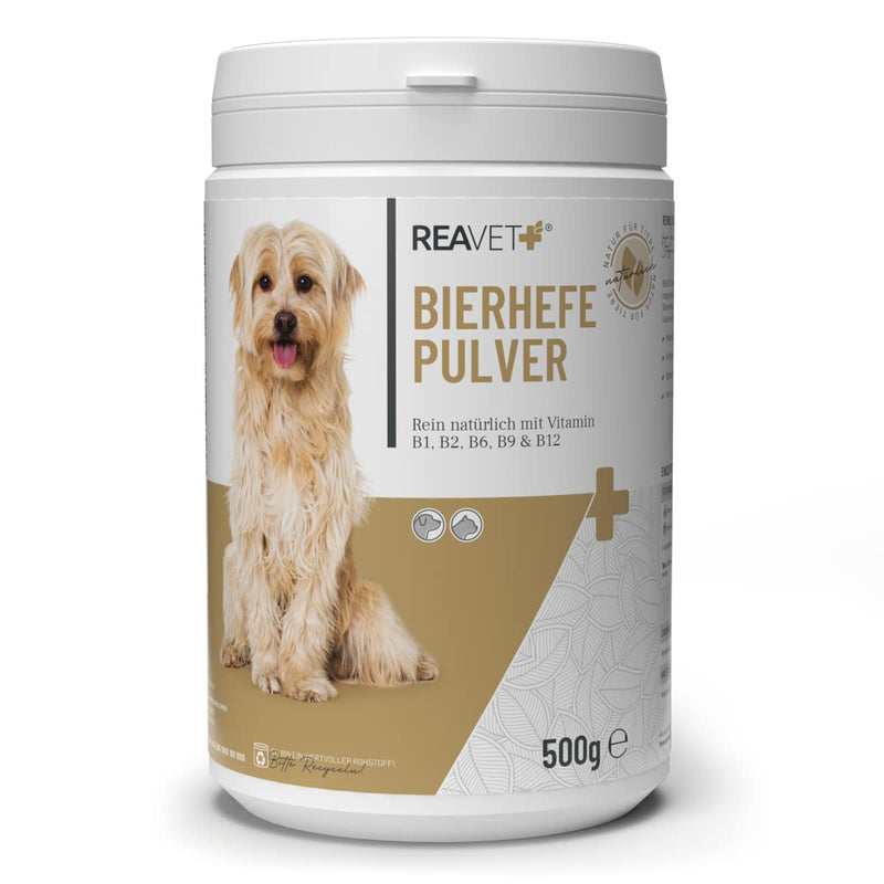 ReaVET brewer's yeast powder for dogs and cats 500g - pure brewer's yeast ground against hair loss and ticks, natural B vitamins and biotin for dogs and cats, without additives 500g - PawsPlanet Australia