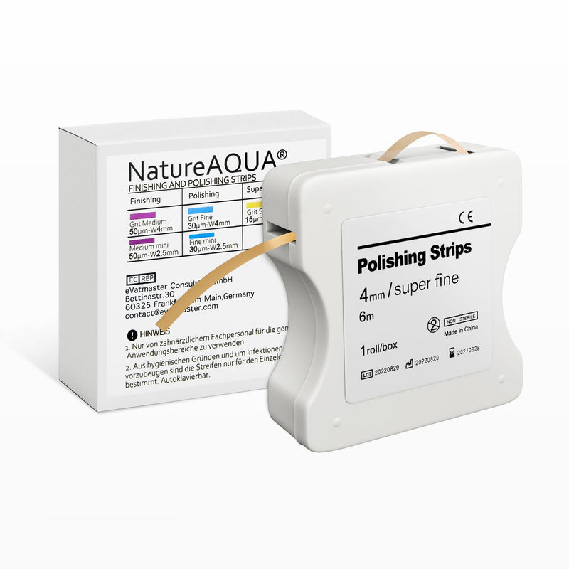 Tooth sandpaper, dental polishing strips, ultra-fine size - 4mm width - 6M/rolls/box, NatureAqua resin tooth polishing interdental grinding tool yellow-4mm width - NewNest Australia