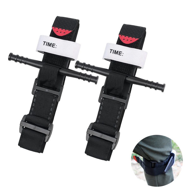 Pack Of 2 Tourniquets, Tactical Tourniquets, Emergency Outdoor Tourniquet For Hiking, Mountaineering, Sports, Camping, One-Handed Storage Tape, Bleeding Control Bandage, Trauma Bandage With Velcro Fastening - NewNest Australia