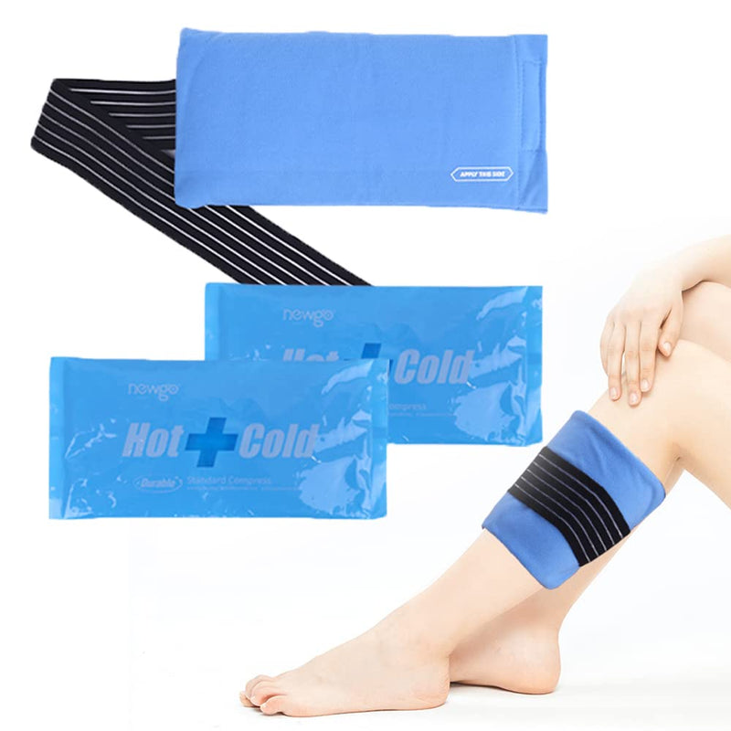 NEWGO Cooling Pads with Fleece Soft 27.5 x 13.5 cm Reusable Ice Packs Cold Hot Compress, Multiple Compress, Wrist, Arm, Knee, Neck, Ankle Injuries, Pack of 2 - NewNest Australia