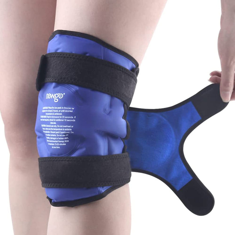 NEWGO Cooling Sleeve Knee Cooling Bandage, Reusable Gel Cold Pack Knee Wrap Around Entire Knee for Knee Replacement Surgery, Knee Ice Pack for Knee Pain Relief, 1 Piece Blue - NewNest Australia