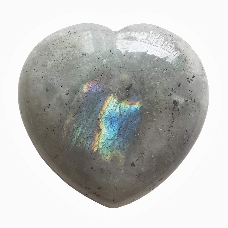 Manekieko Natural Moonstone Palm Worry Carved Heart Love Stone, 40mm Crystals and Healing Stones - NewNest Australia