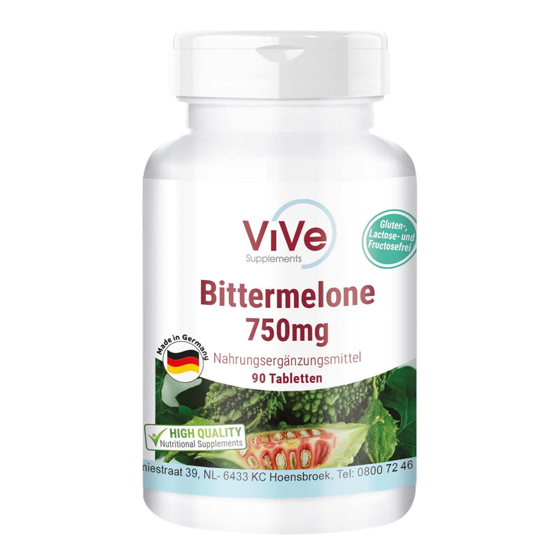 Bitter melon extract 750mg - 90 tablets + chromium picolinate - vegan - standardized to 10% charantin | Quality from Germany from ViVe Supplements - NewNest Australia