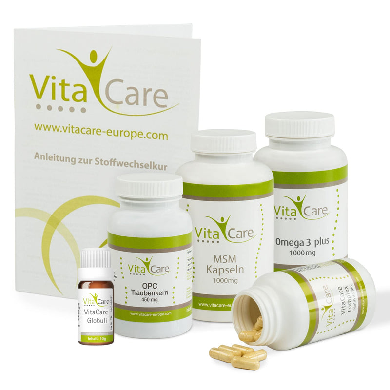 Vitacare 21-Day Metabolism Treatment, 6-Piece Complete Set For Hcg Diet, Contains Msm, Multivitamin Complex, Omega 3 Plus, Opc Grape Seed & Globules 5-Piece Set - NewNest Australia