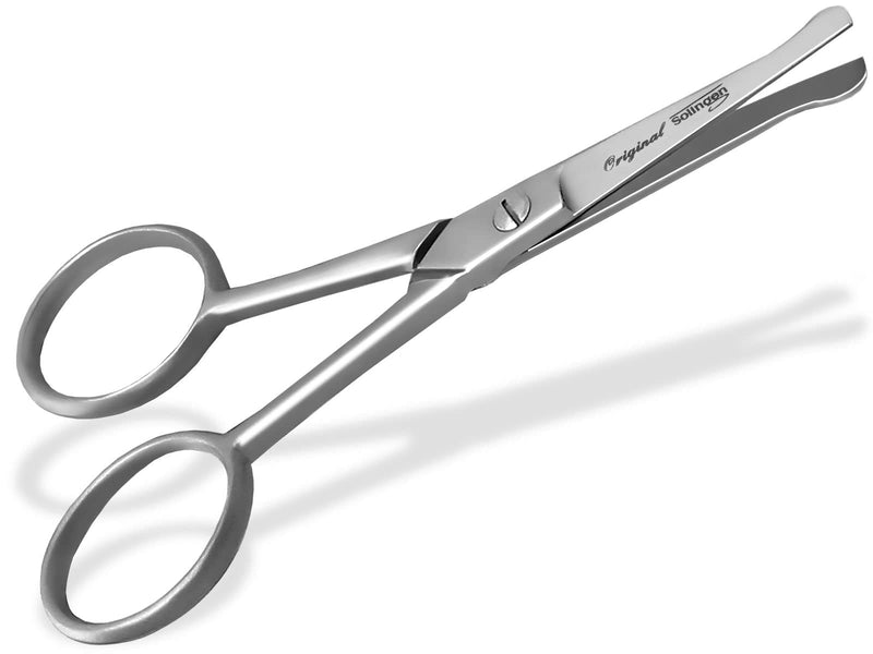 Solingen Beard Scissors Mustache Scissors 10.5 Cm With Sharp And Precise Cut Hair Scissors With One-Sided Micro Teeth And Rounded Ends For The Care Of Beard Hair And Nose Hair - NewNest Australia