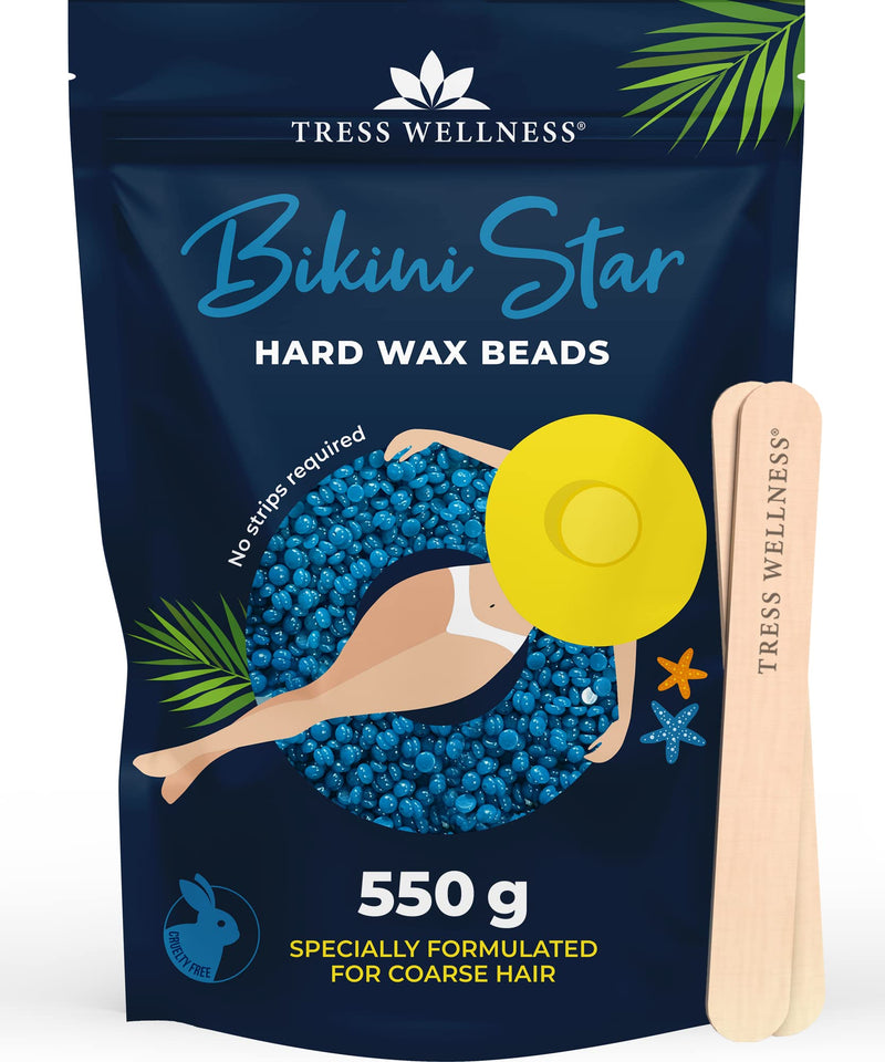 Tress Wellness Waxing Beads - For Sensitive Skin without Wax Strips - 550g up to 50 Waxing - Wax Beads Hair Removal Wax Seakissed - NewNest Australia