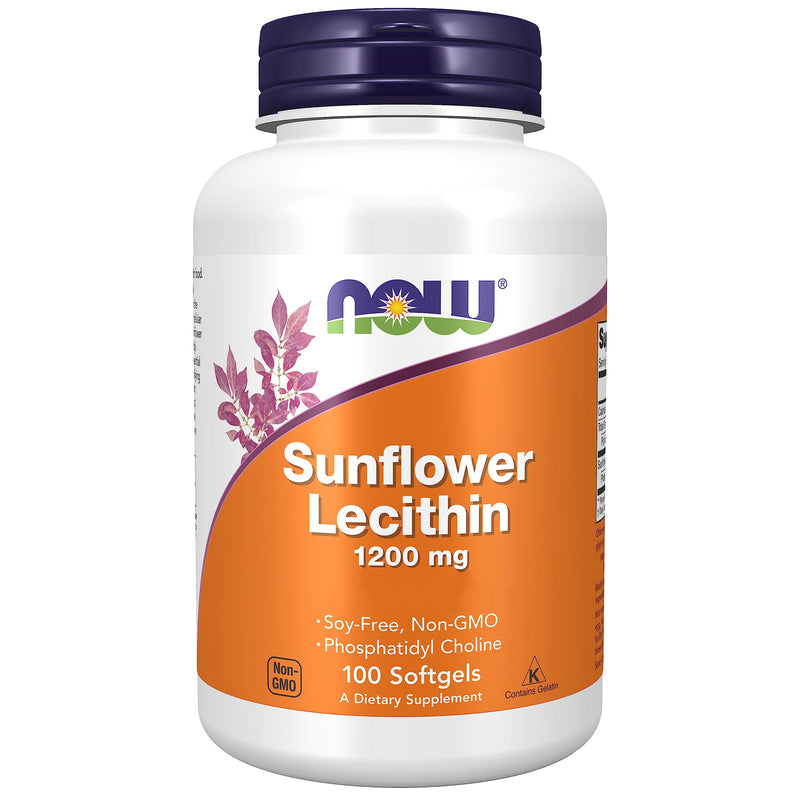 Now Foods, Sunflower Lecithin, 1,200mg, High Dose, 100 Soft Capsules, Laboratory Tested, Soy Free, Gluten Free, Non-GMO 100 Unità (Confezione da 1) - NewNest Australia