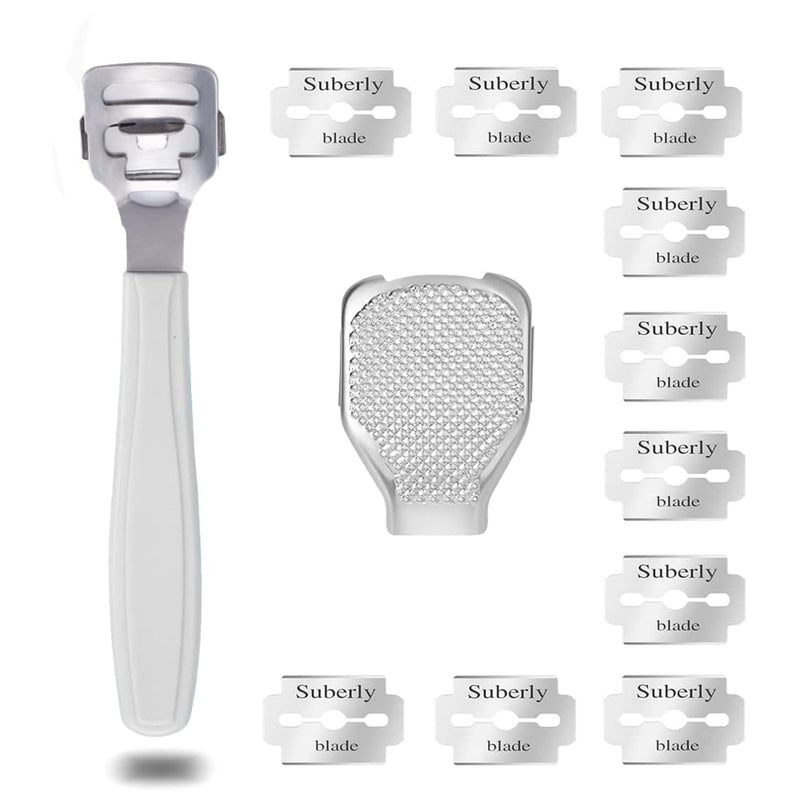 Callus planer set, foot care set, callus remover with 10 replacement blades and 1 callus rasp head - NewNest Australia