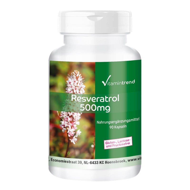 Resveratrol 500mg - 90 capsules made from knotweed extract, high dosage, vegan | Vitamin trend - NewNest Australia