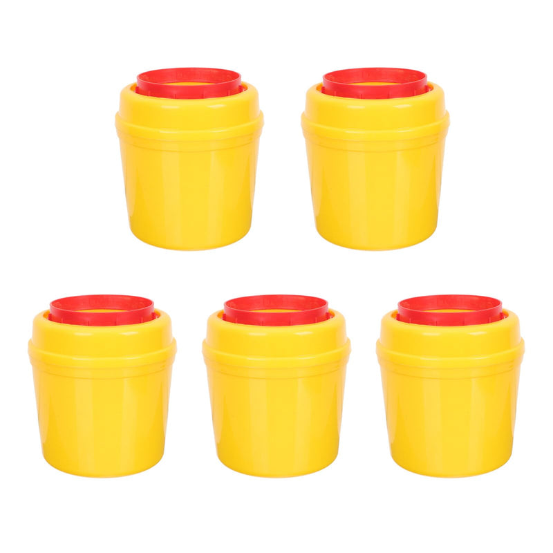 Pack Of 5 Small Syringes Bucket Cannula Drop Container Cannula Box Cannula Container Disposal Container Cannula Waste Container Sharps Box For Blades Tattoo Needles Box Yellow - NewNest Australia
