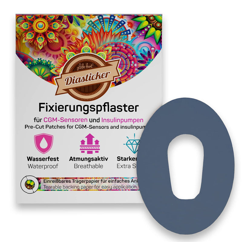 Diasticker Dexcom G6 Fixing Plaster (Pack Of 10, Dark Blue), Waterproof, Breathable, Strong Hold, Cgm Sensor Patch, Fixation, Tape, Overpatch, Fixing Plaster - NewNest Australia