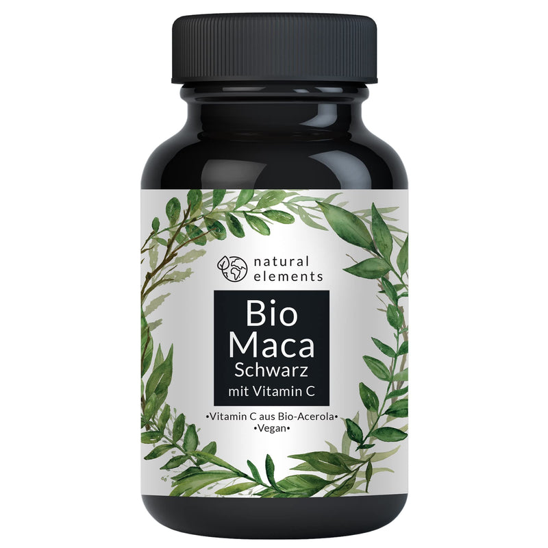 Organic Maca Capsules Black, 3000 mg Organic Maca per Daily Dose, 180 Capsules, With Natural Vitamin C, No Magnesium Stearate, Certified Organic, High Dosage, Vegan and Produced in Germany - NewNest Australia