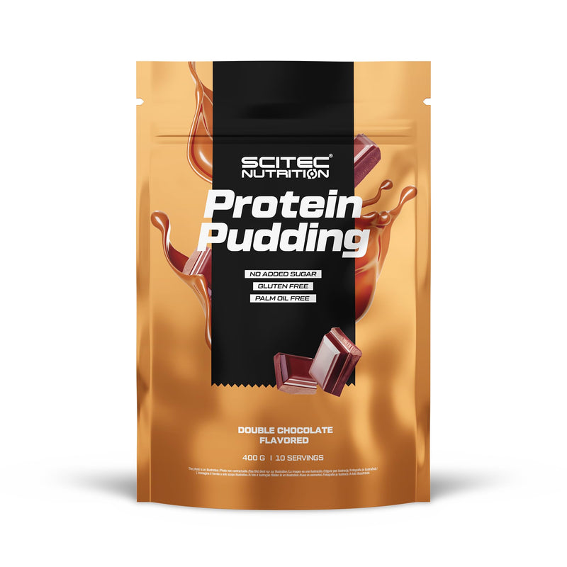 Scitec Nutrition Protein Pudding, Flavored Protein Pudding Powder With Caseinate, Whey Protein Concentrate And With Sweeteners, No Added Sugar, Gluten-Free, 400 G, Double Chocolate - NewNest Australia