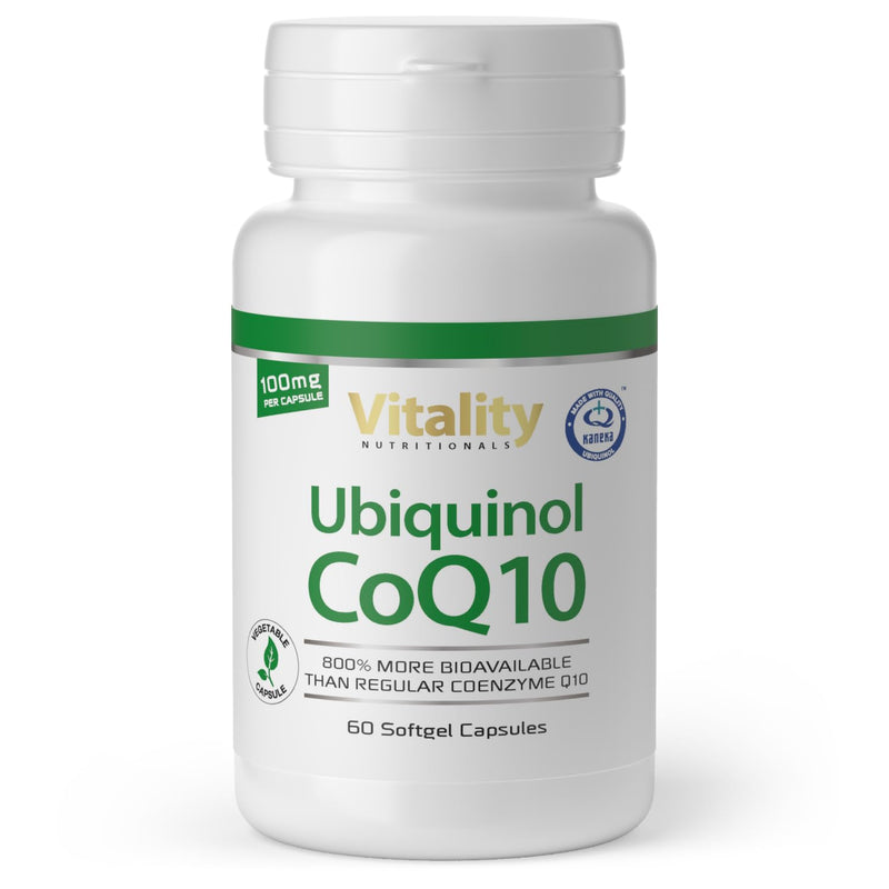 Q10 capsules high dose Ubiquinol CoQ10 100mg. Highest bioavailability Coenzyme Q10, 60 capsules. Energy, antioxidants, anti-aging. Vitality Nutritionals by Vitaminexpress - NewNest Australia