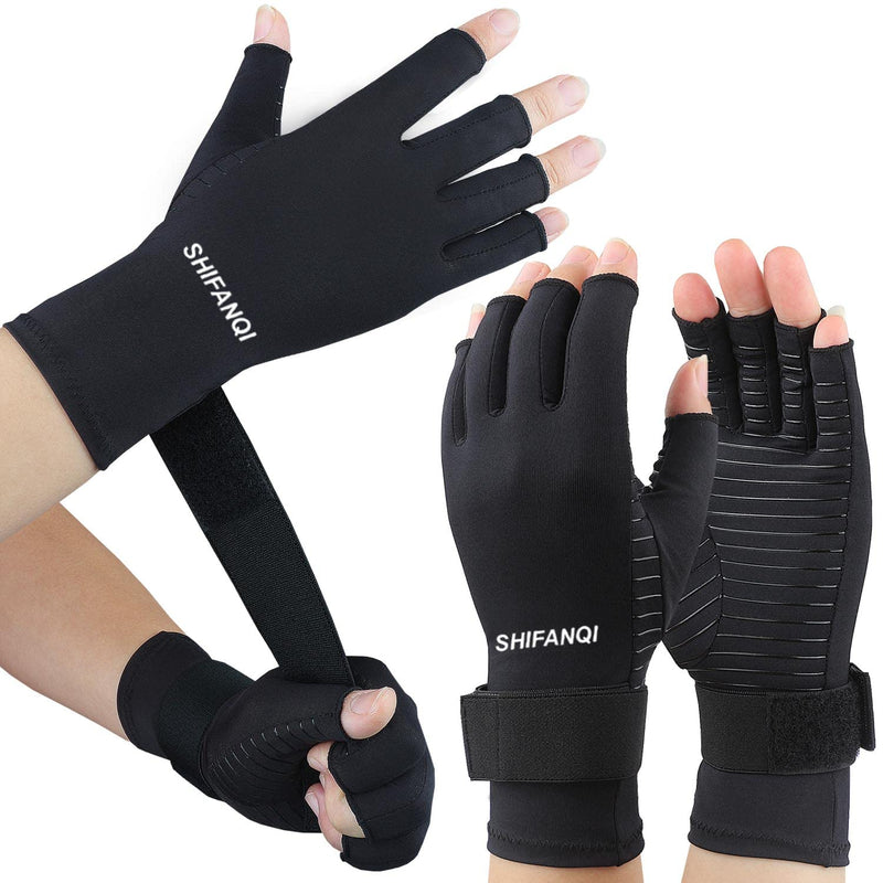 2 Pairs Copper Arthritis Gloves, Fingerless Compression Gloves For Men And Women, Arthritis Pain Relief For Carpal Tunnel, Rsi, Tendinitis, Hand Pain Typing Gaming Knitted Gloves (S/M) - NewNest Australia