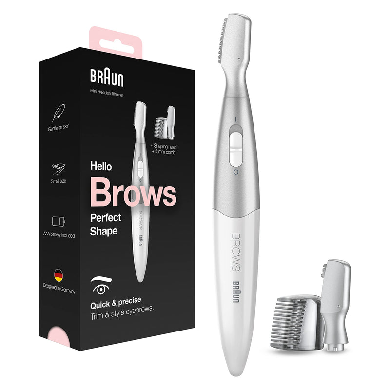 Braun eyebrow trimmer for women, precision trimmer for trimming/styling/shaping/contour adjustment, facial hair removal for women, eyebrow trimmer, travel/on the go, gift for woman, FG1106 Silk-épil Styler - NewNest Australia