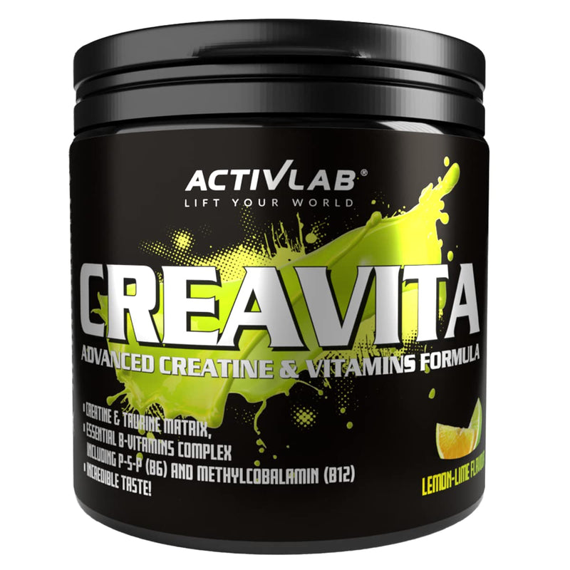 Activlab CREAVITA 300g | 30 servings | Lemon-lime flavor | Creatine, taurine, B vitamins | Strength increase | powder | Tested 3x in the laboratory | Matrix for bodybuilding | Incl. measuring cup lemon-lime 30 portions (pack of 1) - NewNest Australia