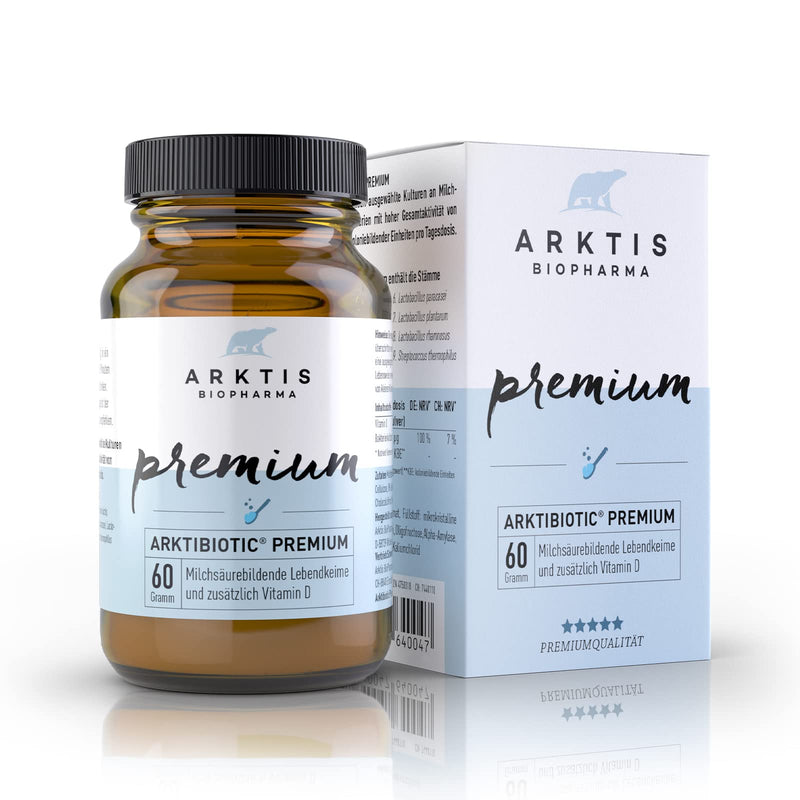 Arktis Biopharma Arktibiotic Premium Powder, 60 G, Selected Lactic Acid Bacteria And Vitamin D, Laboratory Tested, Ideal For Supporting The Immune System And Intestinal Flora - NewNest Australia