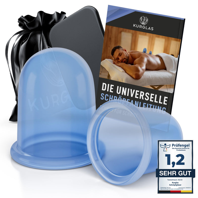 Kurglas Silicone Cupping Glasses [Pack Of 2] - Effective Cupping Silicone With Fascia Scraper - Dermatest: Very Good - Bpa Free Cupping Glass - Cupping Set With E-Book - Against Tension And Cellulite - NewNest Australia