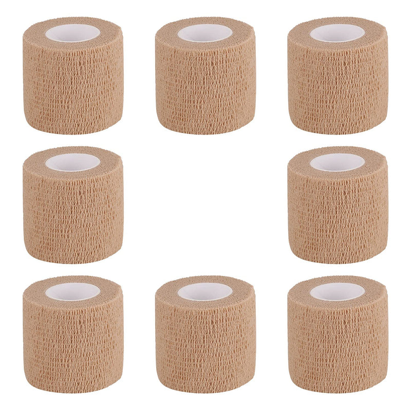 Cohesive Bandage 5 Cm X 4.5 M Self Adhesive Bandage Wrap Breathable Bandage Wrap Athletic Elastic Self Adherent Wrap For Sports Injury, Wrist, Knee, Ankle Sprains And Swelling (8 Pack Beige) - NewNest Australia